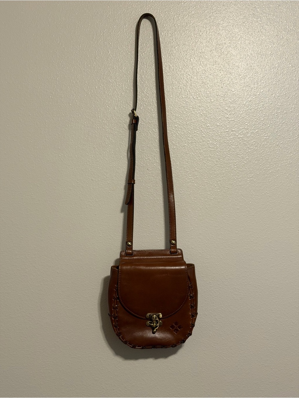 Patricia Nash Brown Leather Crossbody Saddle Bag - Picture 3 of 9
